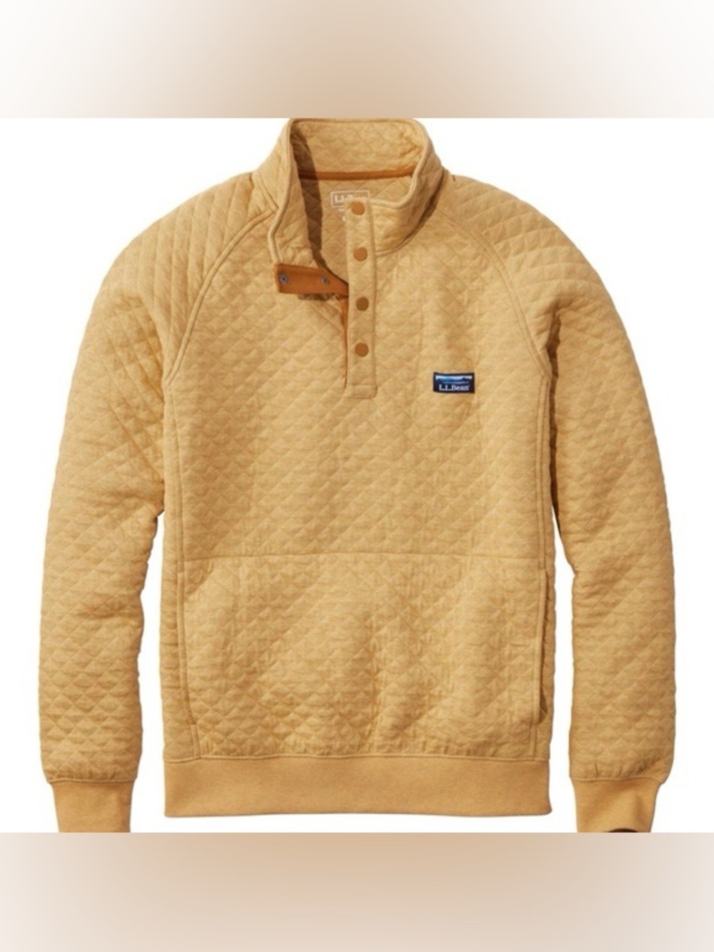 LL BEAN Men’s Quilted Sweatshirt | 1/4 Snap Mockneck Pullover L Tall